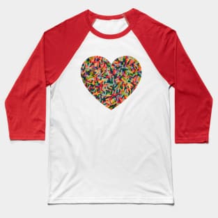 Vintage Colorful Candy Sprinkles Photo Heart Baseball T-Shirt